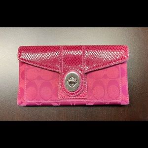 Coach Leather & Cloth Wallet
